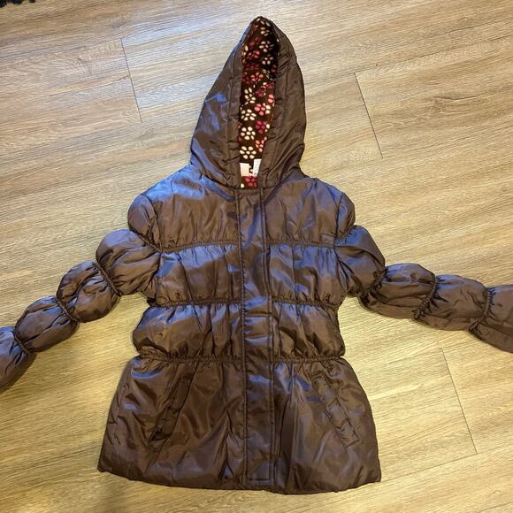 Girls brown "puffy " lined jacket